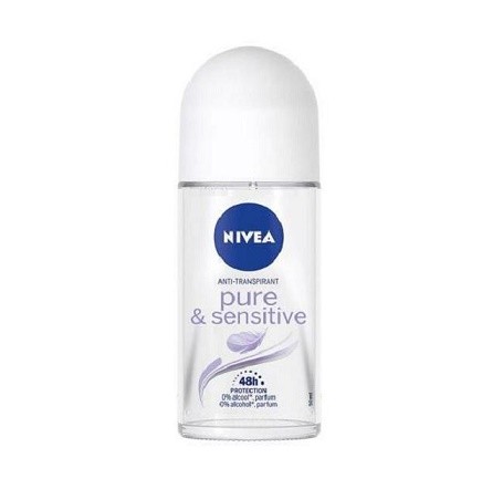 Nivea Roll on Pure -Sensitiv 50ml wom - Kosmetika Pro ženy Péče o tělo Tuhé antiperspiranty